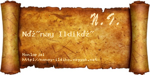 Nánay Ildikó névjegykártya